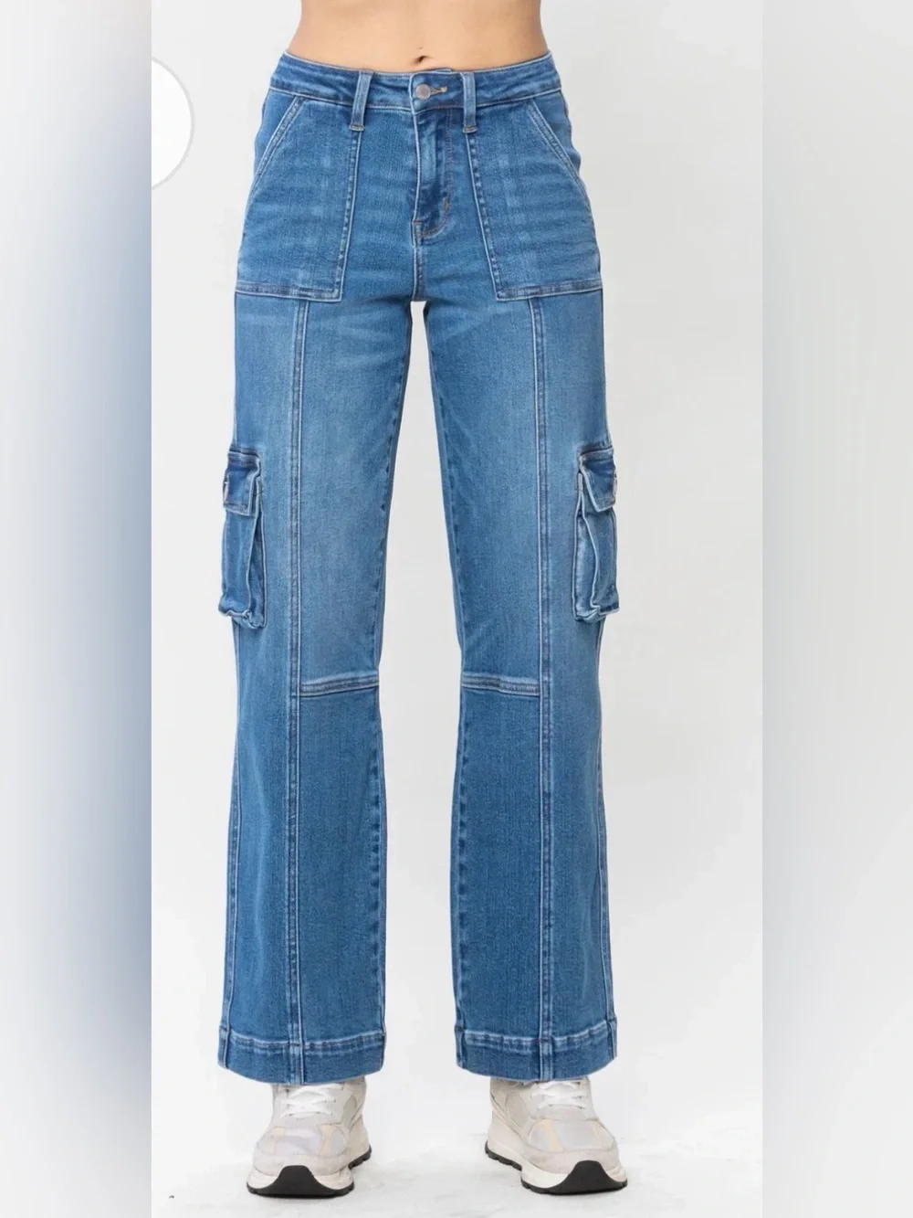 JUDY BLUE Wide Leg Cargo Jeans size 15/32